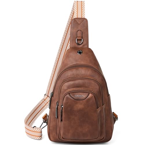 Leresas 10L Crossbody Sling Bag for Women Men Anti Theft Cross Body Fanny Pack Belt Bag Purse Gifts for Women Faux Leather, Brown - color: 10l-brown, size: 10L