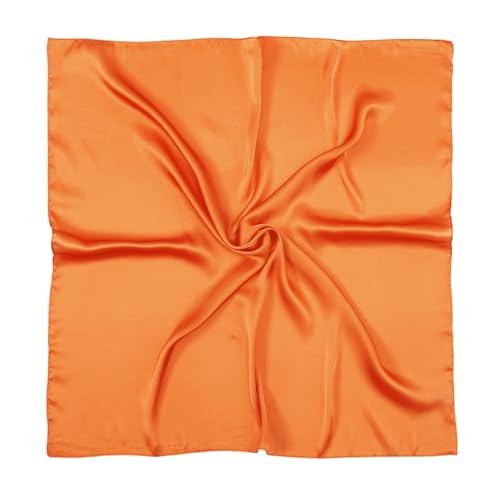 RIIQIICHY 35 Inch Head Scarf for Women Hair Scarf Like Silk Scarf Square Scarf Bandanas for Women - color: Orange