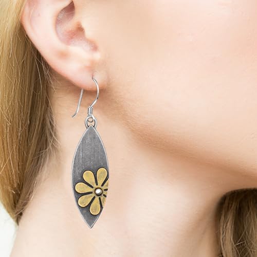 Boho Earrings, Statement Earrings, Teardrop Sunflower Earrings, Dangle Ethnic Earrings for Women, Handmade Bohemian Trendy Boho Vintage Jewelry - style: Daisy