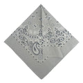 Single Pack Bandanas 60s Premium Cotton Soft Thin Handfeel Large Handkerchief for Men and Women - color: Grey