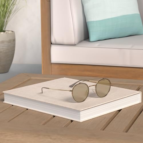 MERRY'S Retro Round Polarized Sunglasses - Unisex Double Bridge Sun Glasses - color: Leopard Frame/Gold Bridge/Brown Lens