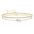 Gold Initial Ankle Bracelets for Women Waterproof 14K Gold Filled Layered Anklets for Women Non Tarnish Women's Anklets Adjustable Large Ankle Summer Beach Foot Jewelry - style: Gold-D