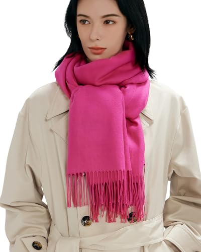 maamgic Women's Winter Scarf Soft Warm Scarf for Women Cozy Shawl Wraps for Women Lightweight Pashmina Style Wrap - color: Solid Rose