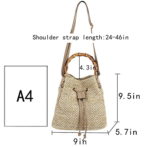 Goclothod Women Crochet Fringed Shoulder Bag Cotton Tassel Crossbody Bag Hippie Beach Purse - color: Fashion