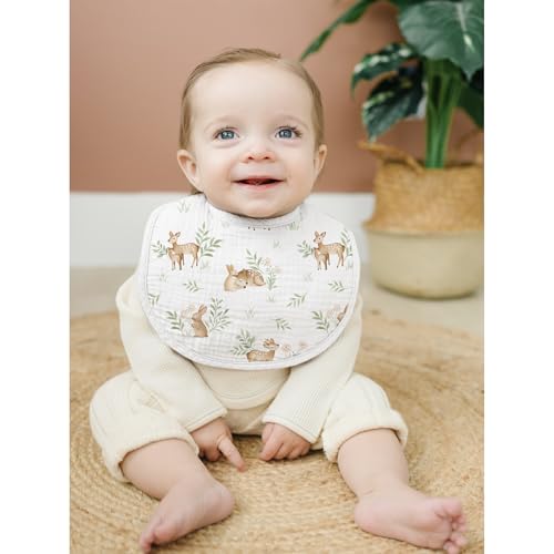 Konssy Muslin Baby Bibs 8 Pack Baby Bandana Drool Bibs Cotton for Unisex Boys and Girls, Soft Absorbent Set for Teething and Drooling - color: Stone