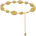 Women's Concho Chain Belt Western Cowgirl Metal Waist Chain Belt for Dress - color: C Gold, size: L: 53.1 in