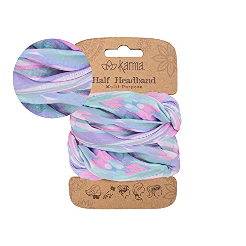 Karma Gifts Pink Medallion Headband for Women - Medium - Fabric Headband and Stretchy Hair Scarf - Pink - color: Pink Medallion, size: 1 Count (Pack of 1)