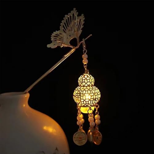 Lantern Light Tassel Hairpins Hair Stick phoenix Chinese Coiled Hair Antique Hair Pin Hair Accessories for Women White #012 - color: White #012