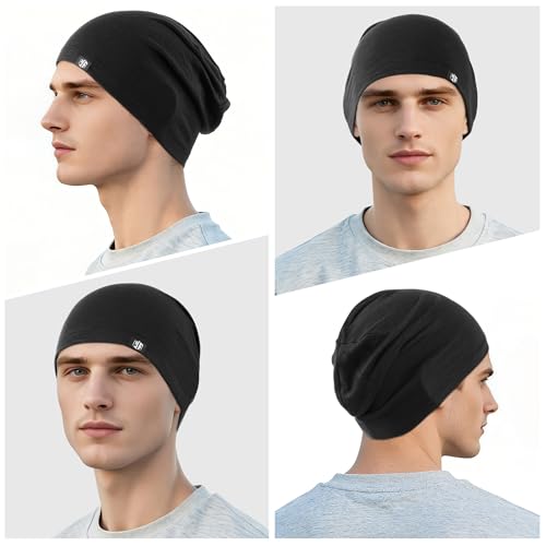 WTACTFUL 3 Pieces Cooling Skull Caps for Men & Women - Soft & Breathable Cycling Cap for Summer - color: # Black+gray+white
