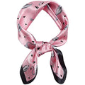 QBSM Womens 23.6 inch Satin Silk Feeling Formal Square Neck Scarf Head Hair Wraps Kerchief - color: Flamingo-pink