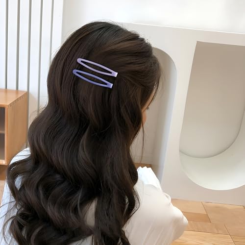 16 PCS Snap Hair Clips Metal Barrettes for Women Non Slip Barrettes for Thick and Thin Fine Hair,Bright Multiple Purple,2.36 x 0.43 Inches. - color: Bright Multiple Purple