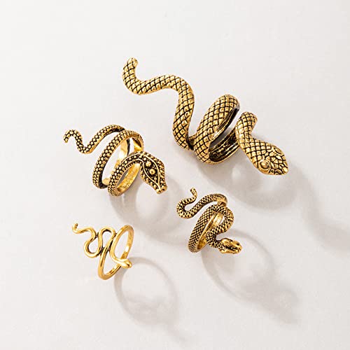 Snake Rings for Women Snake Ring Set Black Snakes Jewelry for Women Goth Gothic Rings Vintage Punk Knuckle Finger Thumb Ring Halloween Accessories - style: Style 2 - 2