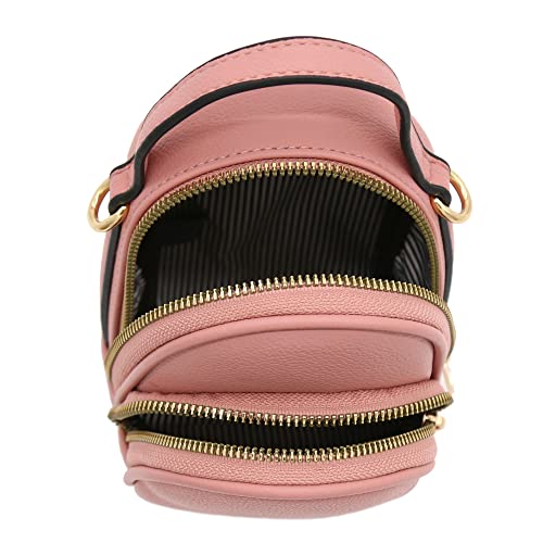 FashionPuzzle Two Compartment Mini Crossbody Bag | Two Compartment - color: Dusty Pink