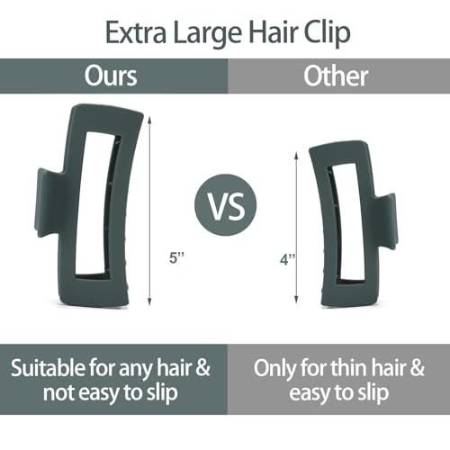 6 Pack 5 Inch Extra Large Claw Clips for Thick Hair, Jumbo Claw Clip for Women Girls,Strong Hold Oversized Hair Clips for Thick/Long/Curly Hair, XL Square Jaw Accessories, Multicolor - color: Multicolor