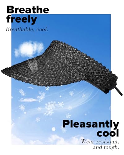 Straw Sun Visors & Hats for Women - Packable Beach Hats, Handmade, Sun Protection - color: Black