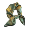 JERLA 100% Pure Mulberry Silk Square Scarf for Hair-27''x27'' Women Men Natural Silk Neckerchief Headscarf - color: Green and Yellow Flower