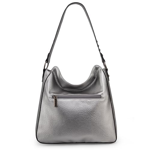 Montana West Hobo Bag for Women Crossbody Purse and Handbags Ladies Chic Shoulder Bags - color: Pearl Silver