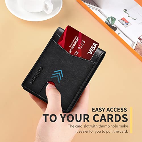 RUNBOX Wallet for Men -Slim Rfid Leather Mens Bifold Novelty Wallets 2 ID Window With Gift Box Men's Accessories | Slim - color: Classic black-new
