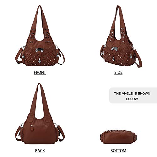 Angel Barcelo Purses for Women Large Shoulder Bag Soft Hobo Bags for Women - color: Stylish Brown