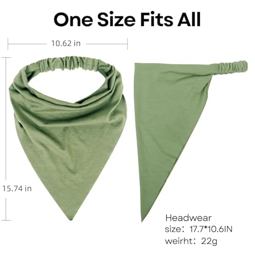 WOVOWOVO 8 Pcs Hair Scarf Headband for Women Girls Non Slip Elastic Boho Triangle Head Scarf Bandana - color: Breeze Apricot