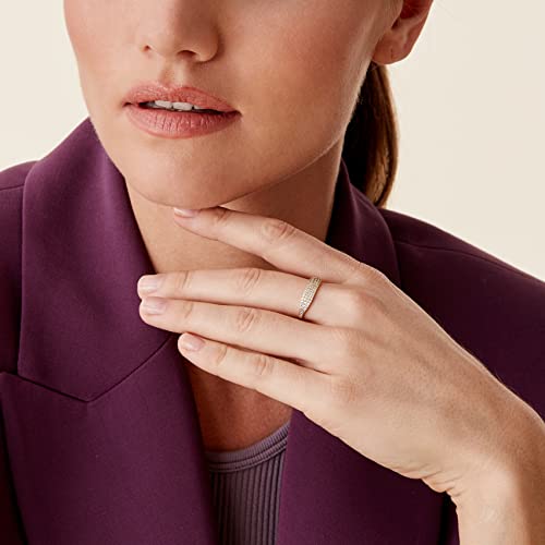 PAVOI 14K Gold Plated Slim Signet Ring with Sparkling Cubic Zirconia | Lightweight Dainty Statement Rings for Women | Everyday Jewelry - color: Rose Gold