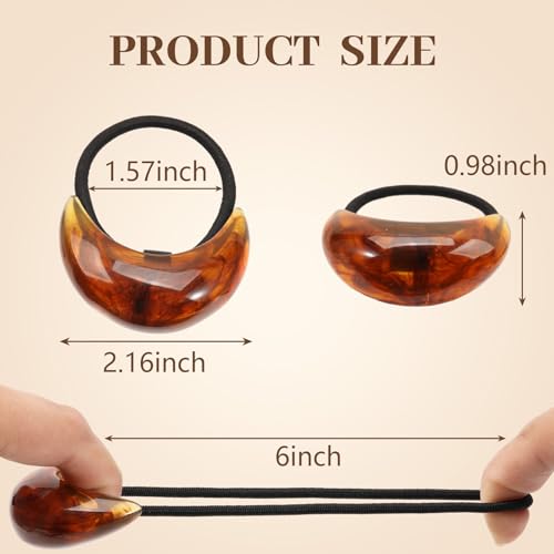 3PCS Hair Ties, Acrylic Hair Ties for Thick Hair, Elegant Durable Geometric Design Hair Cuffs, Hair Accessories Stretchy and Non-Damage Ponytail Holders 3 Style Holiday Gifts Marble Color - color: Acrylic Set