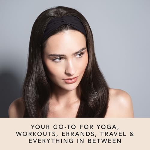 The Hair Edit Lotus Band Soft Pleated Headband, Headbands for Women, Hair Accessories, Non Slip Head Bands for Yoga & Working Out, Everyday Hair Accessory, Fashion Accessories for Women & Girls-Black - color: Black