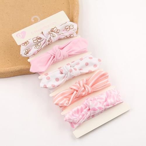 Baby Headbands Soft Stretchy Baby Girl Bows Newborn Infant Toddler Headwrap Hair Accessories - color: Pink