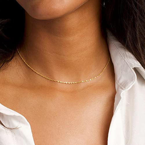 CHESKY Layered Necklaces for Women, 14K Gold Plated Chain Necklace Women Trendy Cuban Link Paperclip Chain Toggle Clasp Necklace Fashion Chunky Jewelry for Women - style: Wave/Rope-GD