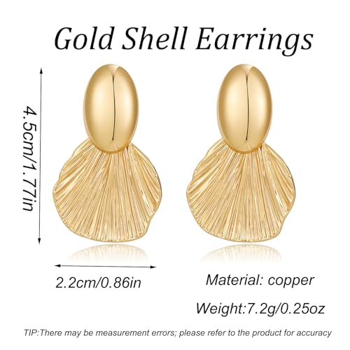 Gold/Silver Shell Dangle Earrings for Women Seashell Drop Dangle Earrings Ocean Beach Earrings Summer Jewelry - color: I
