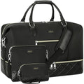ITIEZY Weekender Overnight Bag for Women - Large Travel Duffel Bag with Shoe Compartment, Gym Duffel Bag Hospital Bag Carry On Tote Bags for Airplanes with Crossbody Bag Toiletry Bag 3Pcs Set - color: 6-Black
