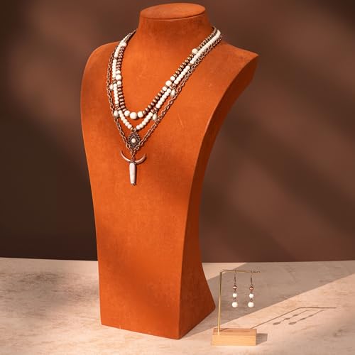 Montana West Rustic Couture's Western Jewelry Set for Women Cowgirl Vintage Western Necklace Earring - color: Layered-White Turquoise
