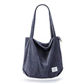 KALIDI Women Corduroy Tote Bag Zipper Casual Tote's Handbag Big Capacity Shoulder Bag with Pockets - color: Grey