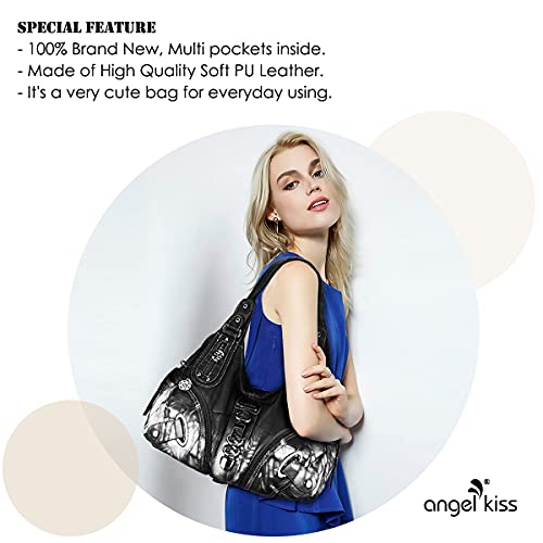Angelkiss Hobo Purses and handbags for Women Satchel Handbag Women Purses Large Daily Shoulder Bags | Purses - color: Z-black