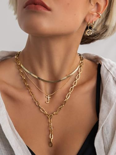 NECOCY 14K Gold Plated Necklaces for Women, Dainty Gold Herringbone Choker Necklace Thin Layered Snake Chain Jewelry for Gifts - color: 3MM 14"-GD Herringbone Necklace