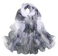 Xyueanlo Scarfs for Women Fashion Scarves Print Pattern Lightweight Sunscreen Scarf Wraps Shawls - color: Lotus Black White