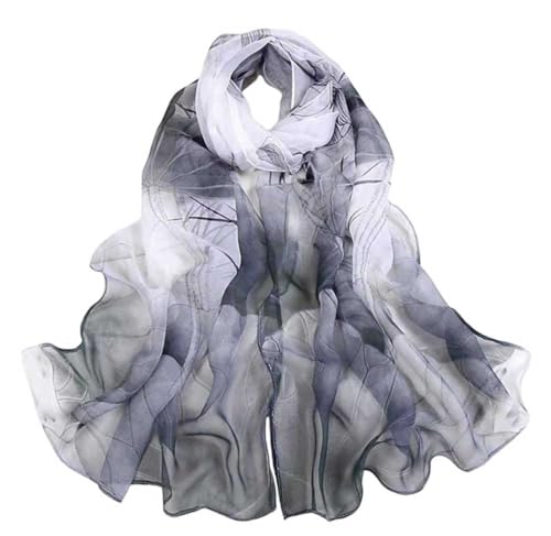 Xyueanlo Scarfs for Women Fashion Scarves Print Pattern Lightweight Sunscreen Scarf Wraps Shawls - color: Lotus Black White