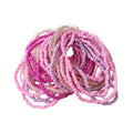 17pcs Bohemian Stackable Multilayer Elastic Bracelets - Handmade Seed Beaded Jewelry for Women & Girls - color: 30Pcs Pink