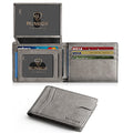 RUNBOX Wallet for Men -Slim Rfid Leather Mens Bifold Novelty Wallets 2 ID Window With Gift Box Men's Accessories | Slim - color: Classic grey-new