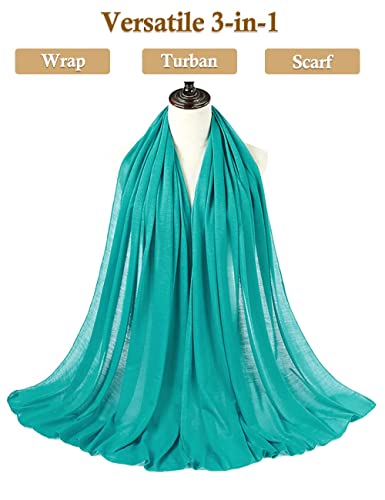 Nonbongoy Head Wraps for Black Women Stretch Headwraps Large Hair Wraps Hijab Scarves for Muslim Head Scarf Turban Headbands - color: 1-light Green Headwrap
