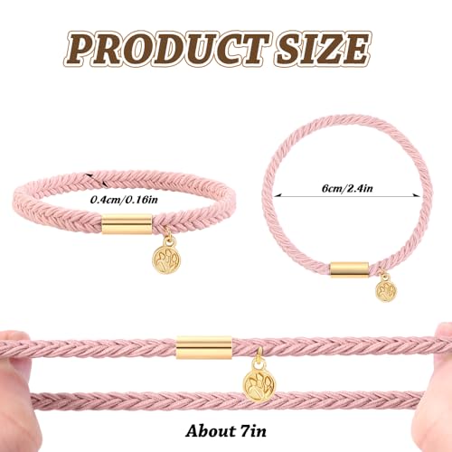 DIYDEC 10PCS Hair Ties Bracelet for Women 5 Styles Soft Braided Boho Hair Bands Elastic No Damage Hair Ties for Girls thick Thin Long Curly Hair Accessories(Pink and Blue) - color: Pink and Blue
