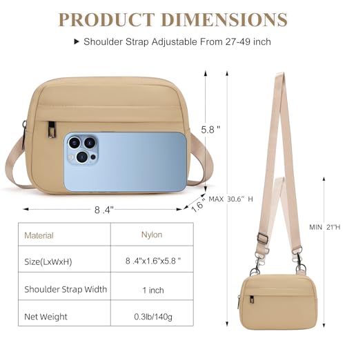 MAXTOP Small Crossbody Bags for Women Belt Bag Fanny Pack with Adjustable Strap - color: Khaki, style: Small Crossbody Bag