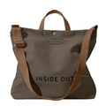 Canvas Tote Bag For Women inside out bag Crossbody Handbag with Adjustable Strap and Coin Purse for Work,Travel,Grocery - color: Coffee