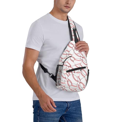 Sling Backpack For Men Hiking Daypack Crossbody Shoulder Bag Travel Chest Pack | Hiking - color: Baseball Pattern