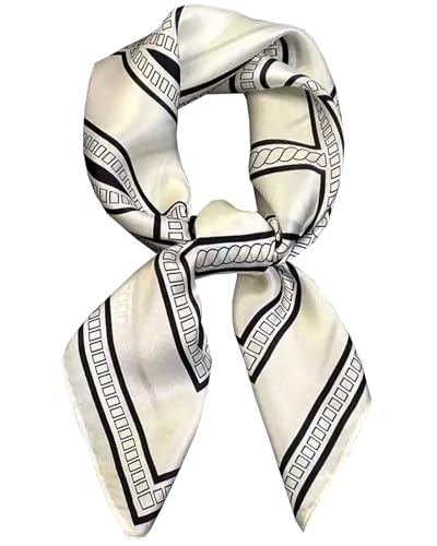Satin Bandana Headscarf for Women Silky Hair Scarves for Fashion Lightweight - color: 26-black and White Geometric Shapes