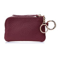 Mini Coin Wallet for Women – Genuine Leather Zipper Coin Purse with Wrist Strap & Keychain, Compact Change Holder & Travel Wallet with Gift Box (Wine Red) - color: Wine Red