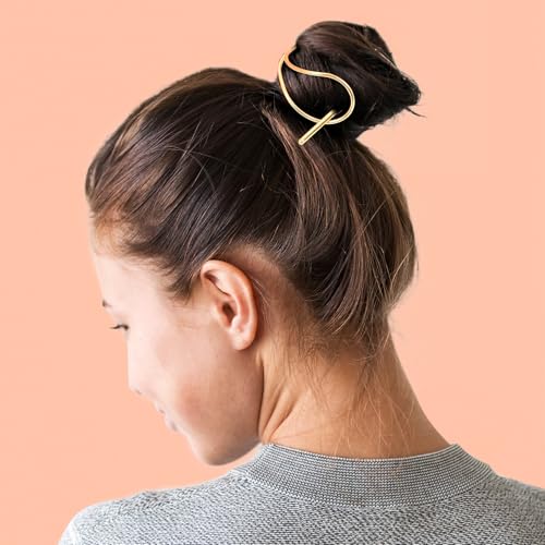 OIIKI X-Shaped Hair Stick, Bun Holder, Hair Cuff, Wedding Bun Cage, Vintage Hair Pins for Women (Gold, 1pcs)