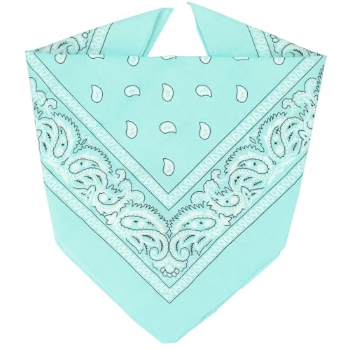 ZENO 100% Cotton & Natural Fibers Bandana Scarf - Soft, Durable, Machine Washable – Unisex for Men & Women - color: Light Green Single