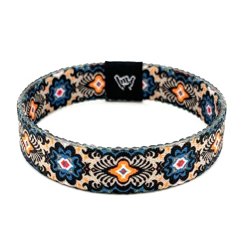 Coastal Paloma Bracelet - Medium 7.5 Length for Large Wrists - Reversible Elastic Wristband Boho Surf Style Unisex
