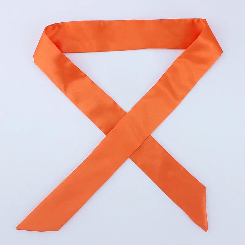 10 Pcs Long Thin Small Skinny Scarf Satin Neck Tie Ribbon Choker for Women Girls - color: Orange
